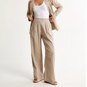 Linen-Blend Ultra Wide-Leg Pant